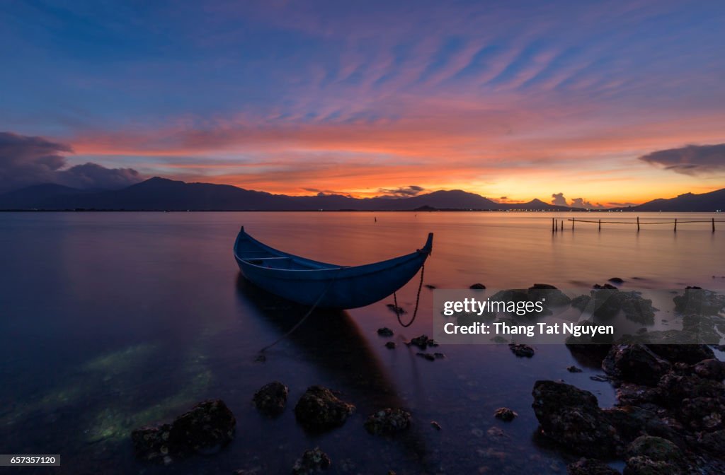 Alone fishing boat
