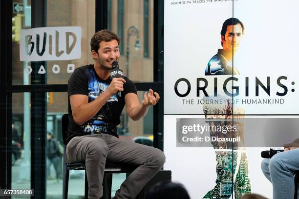 Jason Silva attends the Build Series to discuss "Origins: The Journey of Human" at Build Studio on March 24, 2017 in New York City.