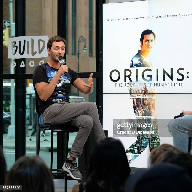 Jason Silva attends the Build Series to discuss "Origins: The Journey of Human" at Build Studio on March 24, 2017 in New York City.