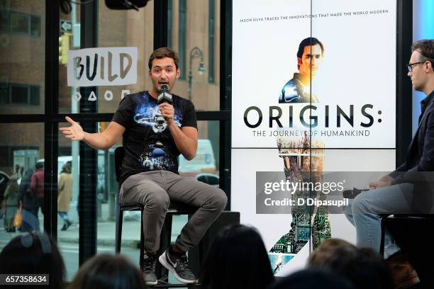 Jason Silva attends the Build Series to discuss "Origins: The Journey of Human" at Build Studio on March 24, 2017 in New York City.