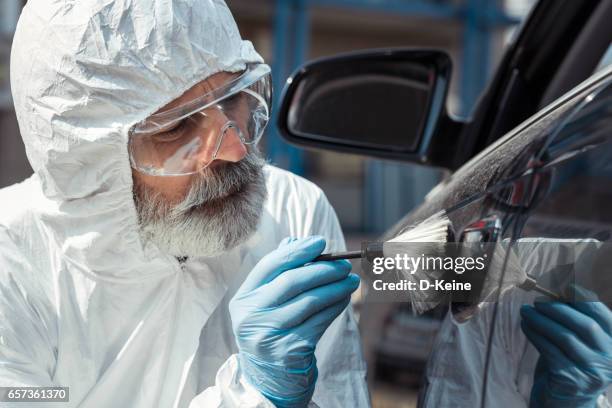 forensic science - dusting for fingerprints stock pictures, royalty-free photos & images