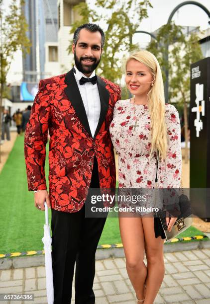 Guests attend Fashion Forward March 2017 held at the Dubai Design District on March 24, 2017 in Dubai, United Arab Emirates.