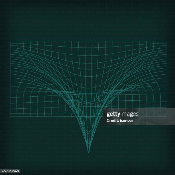 バイナリ数値の背景を持つスペース タイム グリッド - astrophysics点のイラスト素材／クリップアート素材／マンガ素材／アイコン素材