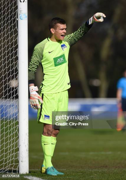 Leon Schaffran of Hertha U23 during the test match between Hertha BSC and Hertha U23 on March 24, 2017 in Berlin, Germany.