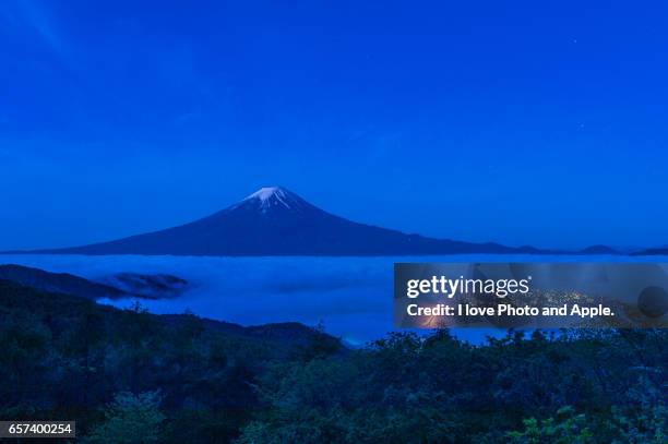 fuji spring scenery - 湖 stock-fotos und bilder