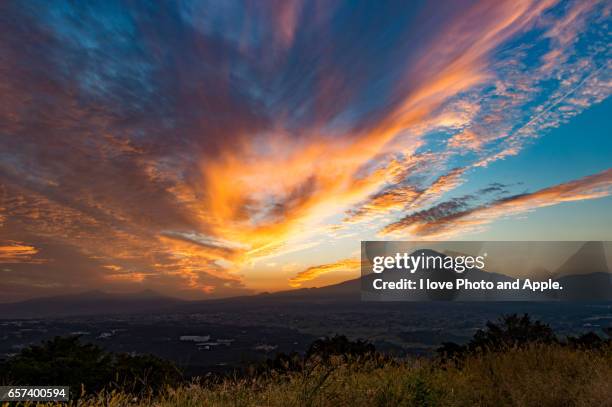 fuji autumn scenery - 静岡県 stockfoto's en -beelden