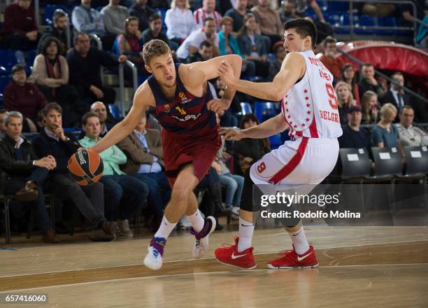 Aleksandar Vezenkov, #14 of FC Barcelona Lassa in action during the 2016/2017 Turkish Airlines EuroLeague Regular Season Round 28 game between FC...