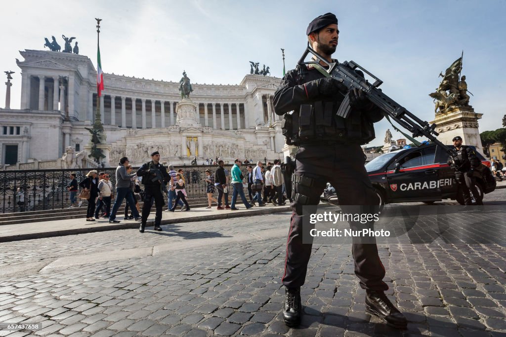 Security Tightened Ahead Of 60th Anniversary Of The Treaties of Rome