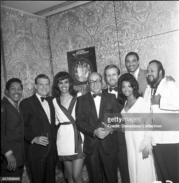 Marilyn McCoo, Florence LaRue, Billy Davis, Jr., LaMonte McLemore, and Ron Townson of the vocal group "5th Dimension" visit Bell Records and WNEW on...