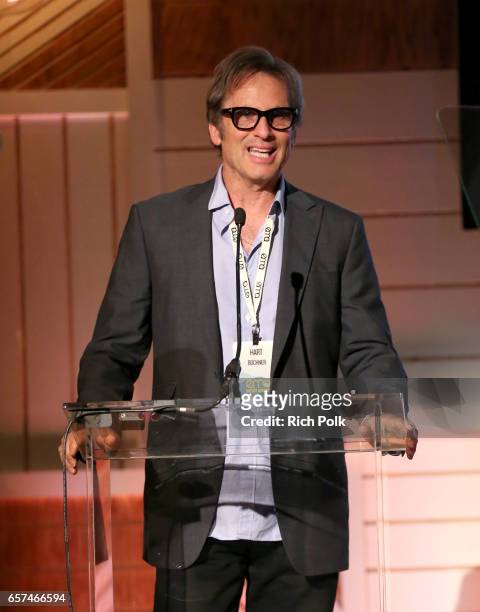 Actor Hart Bochner speaks onstage during the EMA IMPACT Summit hosted by the Environmental Media Association presented by Toyota Mirai and Calvert...