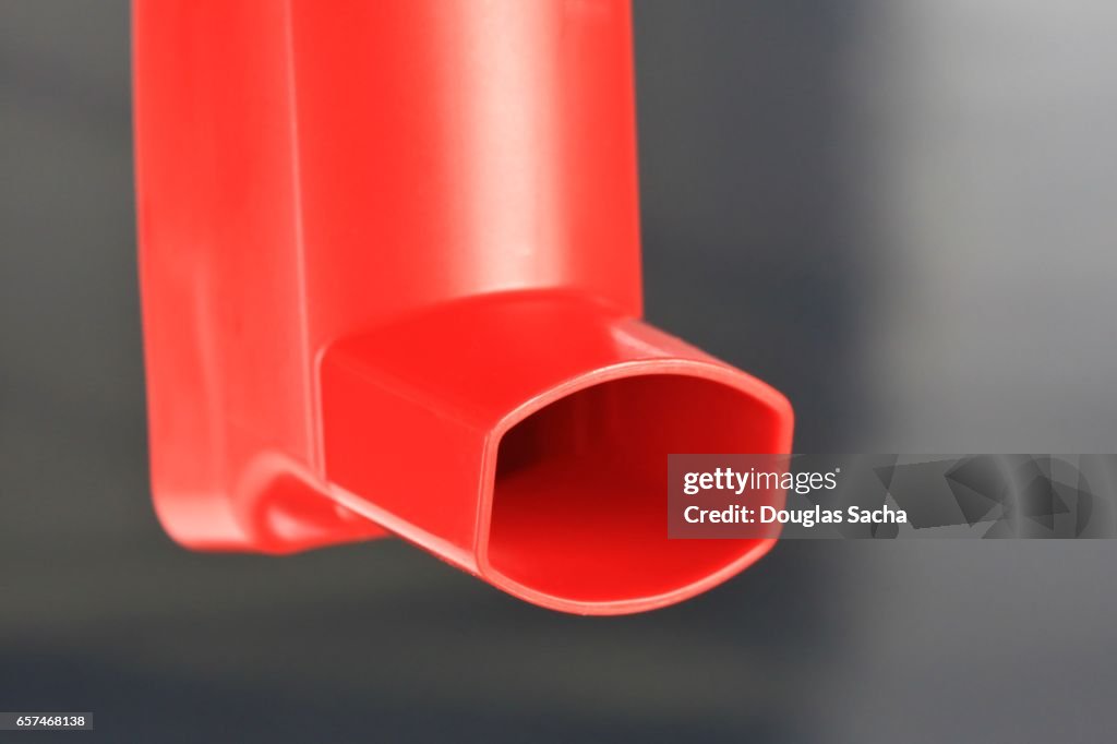 Close-up of a pharmaceutical Inhaler
