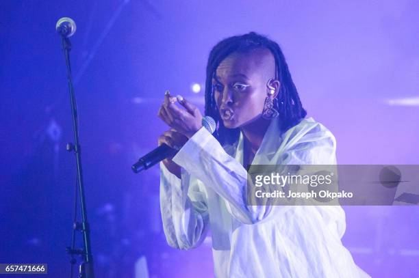 Kelela performs with Gorillaz for their new album "Humanz" live on March 24, 2017 in London, United Kingdom.