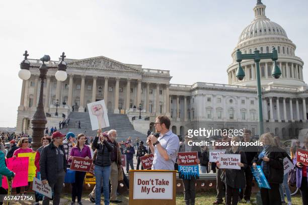 Ben WIkler from MoveOn.org and others Demonstrate At A "Kill The Bill" Rally To Demand The House GOP Vote "No" On Trumpcare at the United States...