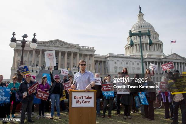 Ben WIkler from MoveOn.org and others Demonstrate At A "Kill The Bill" Rally To Demand The House GOP Vote "No" On Trumpcare at the United States...