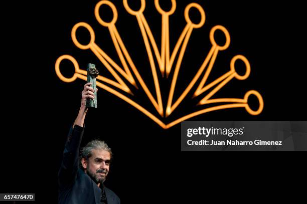 Fernando Leon de Aranoa receives the Retrospectiva award during the 20th Malaga Film Festival at the Cervantes Theater on March 24, 2017 in Malaga,...