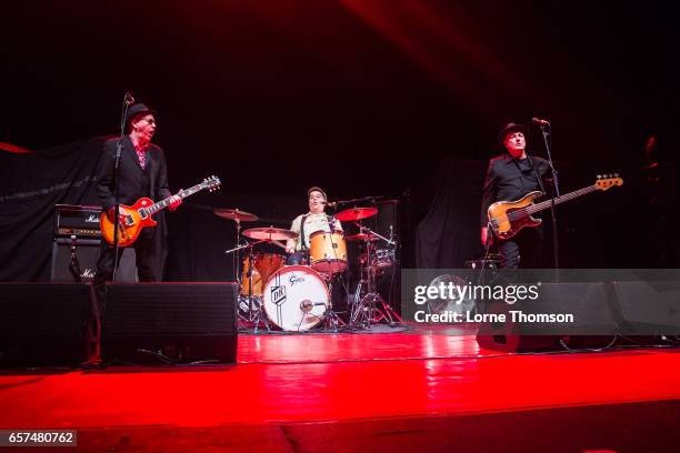 Leigh Heggarty, David Ruffy and John "Segs" Jennings of Ruts DC perform at Brixton Academy on March 24, 2017 in London, United Kingdom.