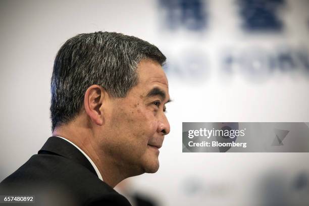 Leung Chun-ying, Hong Kong's chief executive, attends the Boao Forum for Asia Annual Conference 2017 in Boao, China, on Friday, March 24, 2017. The...