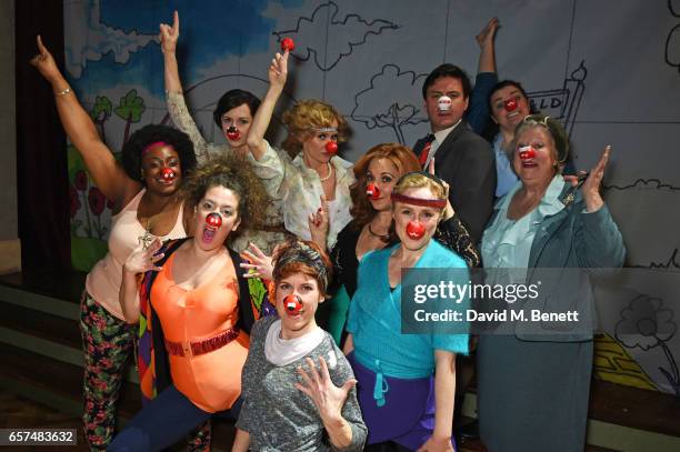 The west end cast of "Stepping Out" including Sandra Marvin, Natalie Casey, Lesley Vickerage, Amanda Holden, Tracy-Ann Oberman, Anna-Jane Casey,...