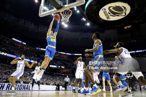 Leaf of the UCLA Bruins goes up for a dunk in the first half against the Kentucky Wildcats during the 2017 NCAA Men's Basketball Tournament South...