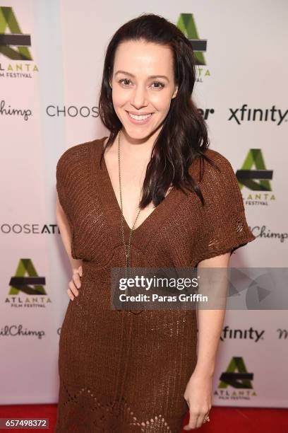 Actress April Billingsley attends the Atlanta Film Festival opening night red carpet screening of 'Dave Made A Maze' at the Plaza Theater on March...