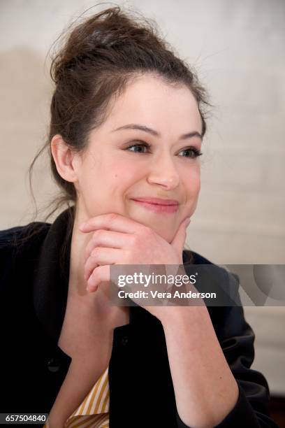 Tatiana Maslany at the "Orphan Black" Press Conference at a private location on March 23, 2017 in West Hollywood, California.