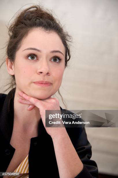 Tatiana Maslany at the "Orphan Black" Press Conference at a private location on March 23, 2017 in West Hollywood, California.