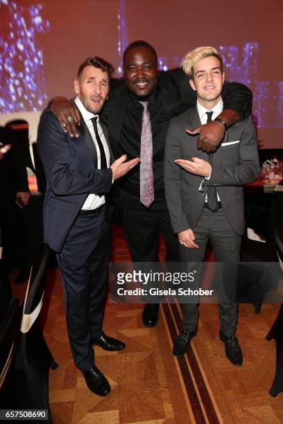 Mark Keller, Quinton Aaron and Aaron Keller during the 8th Filmball Vienna at City Hall on March 24, 2017 in Vienna, Austria.