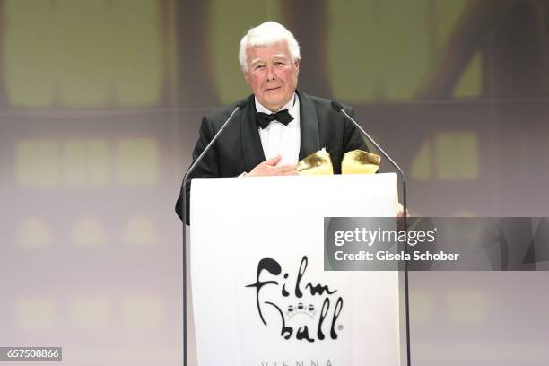 Peter Weck with award during the 8th Filmball Vienna at City Hall on March 24, 2017 in Vienna, Austria.