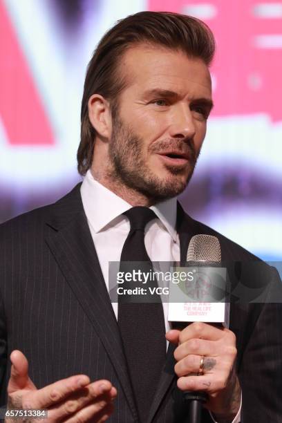 David Beckham attends AIA MDRT event at Central Harbourfront Event Space on March 24, 2017 in Hong Kong, China.