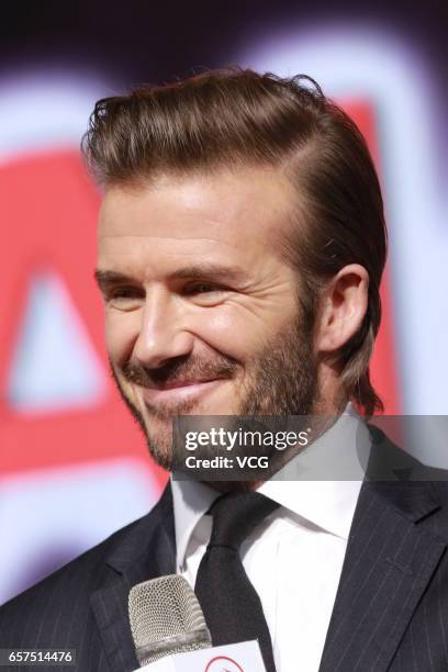 David Beckham attends AIA MDRT event at Central Harbourfront Event Space on March 24, 2017 in Hong Kong, China.