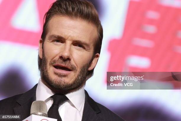 David Beckham attends AIA MDRT event at Central Harbourfront Event Space on March 24, 2017 in Hong Kong, China.