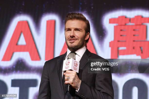 David Beckham attends AIA MDRT event at Central Harbourfront Event Space on March 24, 2017 in Hong Kong, China.