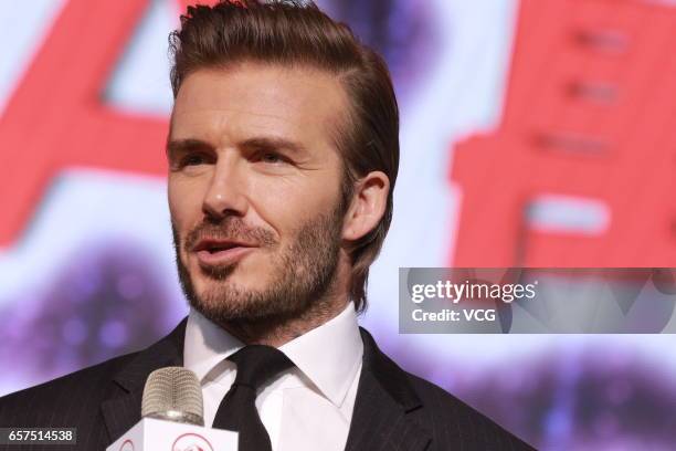 David Beckham attends AIA MDRT event at Central Harbourfront Event Space on March 24, 2017 in Hong Kong, China.