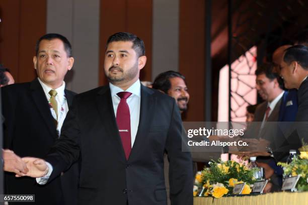 The Football Association of Malaysia President Tunku Ismail Sultan Ibrahim meets is new executive members during the 53rd Annual Football Association...