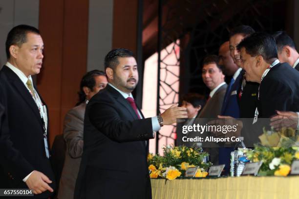 The Football Association of Malaysia President Tunku Ismail Sultan Ibrahim meets is new executive members during the 53rd Annual Football Association...