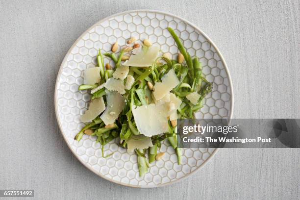 Shaved Asparagus and Parmesan Salad photographed in Washington, DC. .