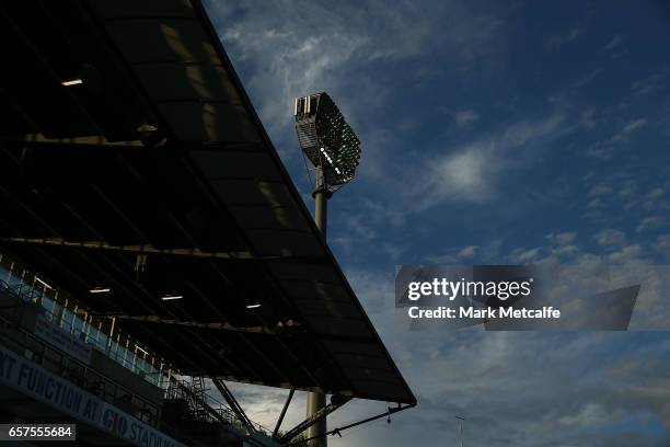 General view of GIO Stadium before the round five Super Rugby match between the Brumbies and the Highlanders at GIO Stadium on March 25, 2017 in...