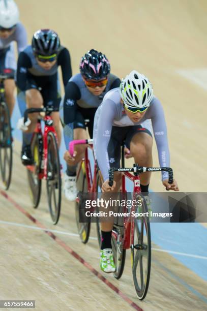 Pang Yao of the IND competes in Women Elite - Omnium I Scratch 7.5KM during the 2017 Hong Kong Track Cycling National Championship on March 25, 2017...