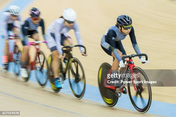 Leung Wing Yee of the Ligne 8- CSR competes in Women Elite - Omnium II Tempo Race during the 2017 Hong Kong Track Cycling National Championship on...