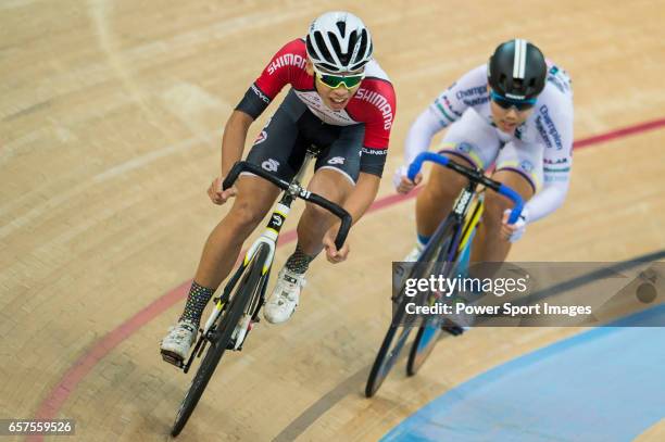Tso Kai Kwang of the SCAA competes in Men Junior - Omnium III Elimination during the 2017 Hong Kong Track Cycling National Championship on March 25,...