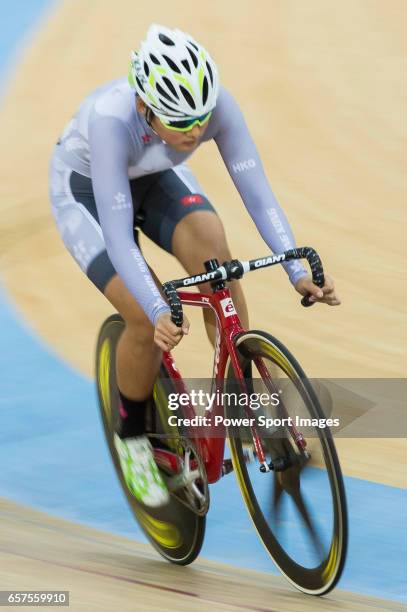 Pang Yao of the IND competes in Women Elite - Omnium II Elimination during the 2017 Hong Kong Track Cycling National Championship on March 25, 2017...