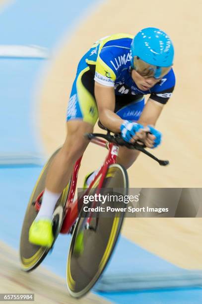 Ko Siu Wai of the IND competes in Men Elite - Individual Pursuit Final during the 2017 Hong Kong Track Cycling National Championship on March 25,...