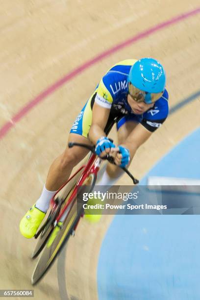 Ko Siu Wai of the IND competes in Men Elite - Individual Pursuit Final during the 2017 Hong Kong Track Cycling National Championship on March 25,...