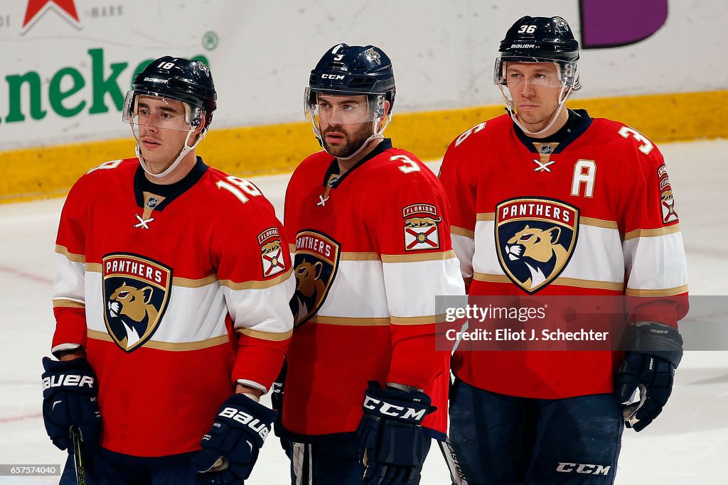 Reilly Smith, Keith Yandle and Jussi Jokinen of the Florida