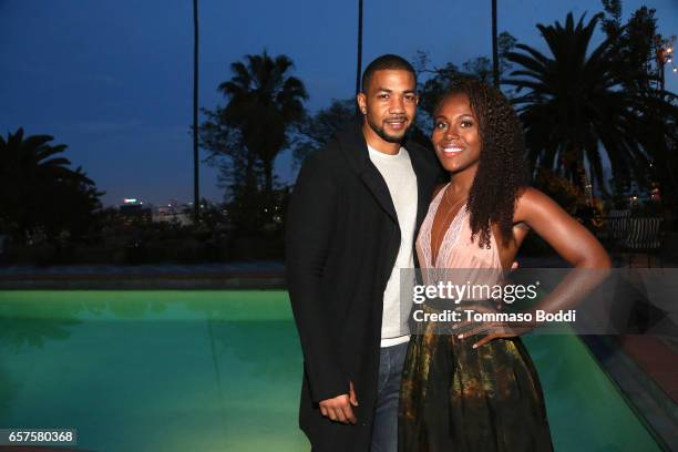 Actor Alano Miller and DeWanda Wise attend the Herring & Herring Sequence Magazine Launch Party, Co-hosted by Susan Sarandon at the private residence...