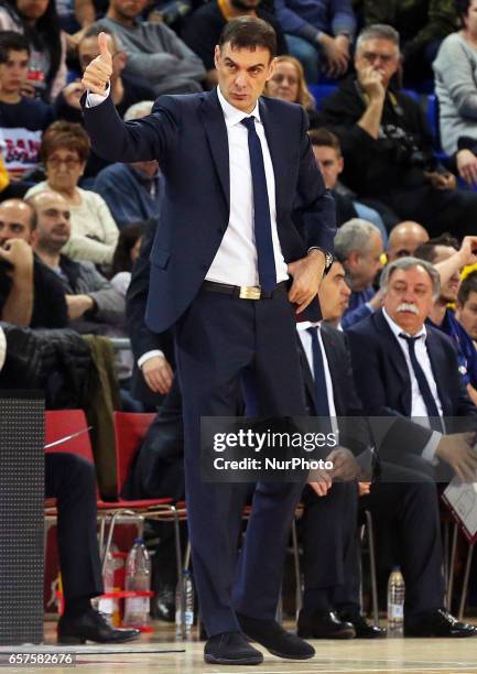 Georgios Bartzokas during the match between FC Barcelona and Crvena Zvezda, corresponding to the week 28 of the Euroleague basketball, on 24 march...