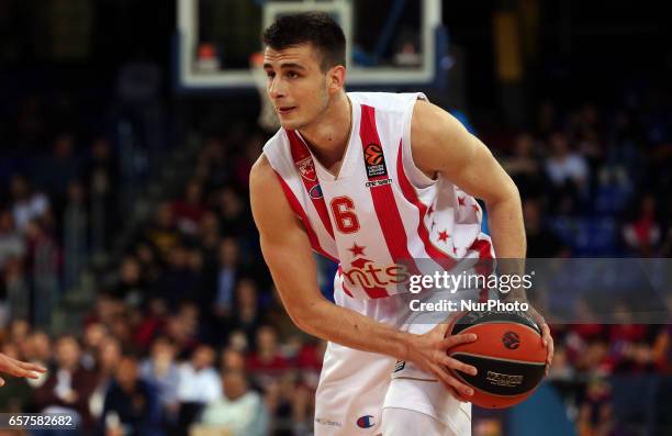 Nemanja Dangubic during the match between FC Barcelona and Crvena Zvezda, corresponding to the week 28 of the Euroleague basketball, on 24 march 2017.