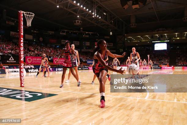 General view during the round six Super Netball match between the Thunderbirds and the Firebirds at Titanium Security Arena on March 25, 2017 in...