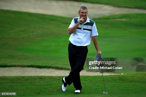 Bill Lunde looks on from the 18th fringe during the second round of the Puerto Rico Open at Coco Beach on March 25, 2017 in Rio Grande, Puerto Rico....