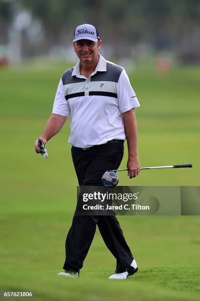Bill Lunde walks up the 18th fairway during the second round of the Puerto Rico Open at Coco Beach on March 25, 2017 in Rio Grande, Puerto Rico. The...